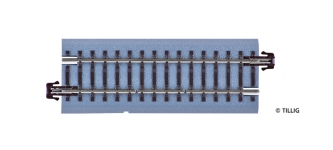 TILLIG 83759 - Bettungsgleis braun, Länge 83 mm Schaltgleis, geeignet für Pendelzugsteuerung mit TFi2 (TT, H0m)